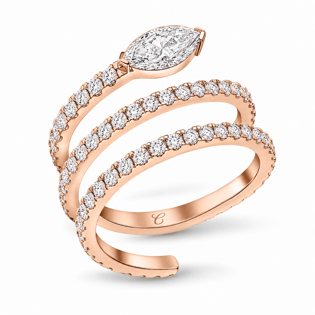 Marquise Cut Multi Row Ring