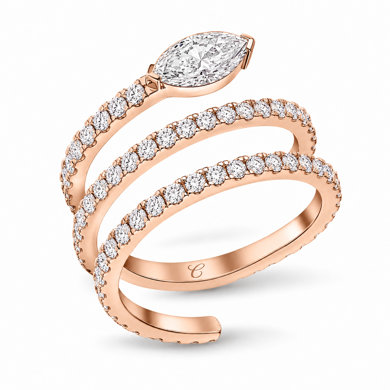 Marquise Cut Multi Row Ring