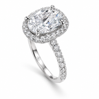 Oval Cut Pavé Solitaire Ring