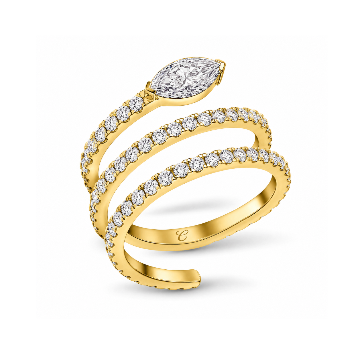 Marquise Cut Multi Row Ring