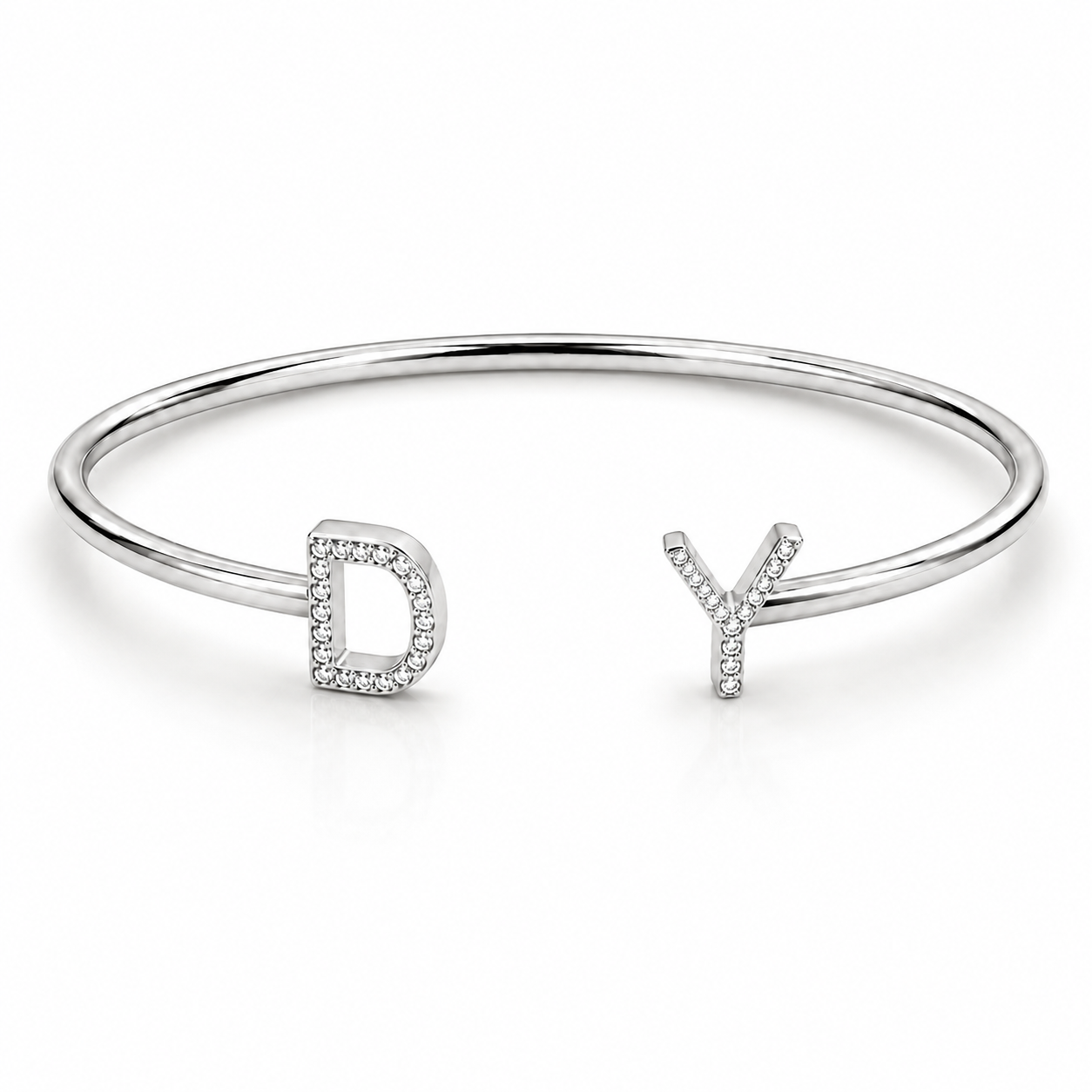 The Cha Bangle – Your Two-Initial Pavé Statement