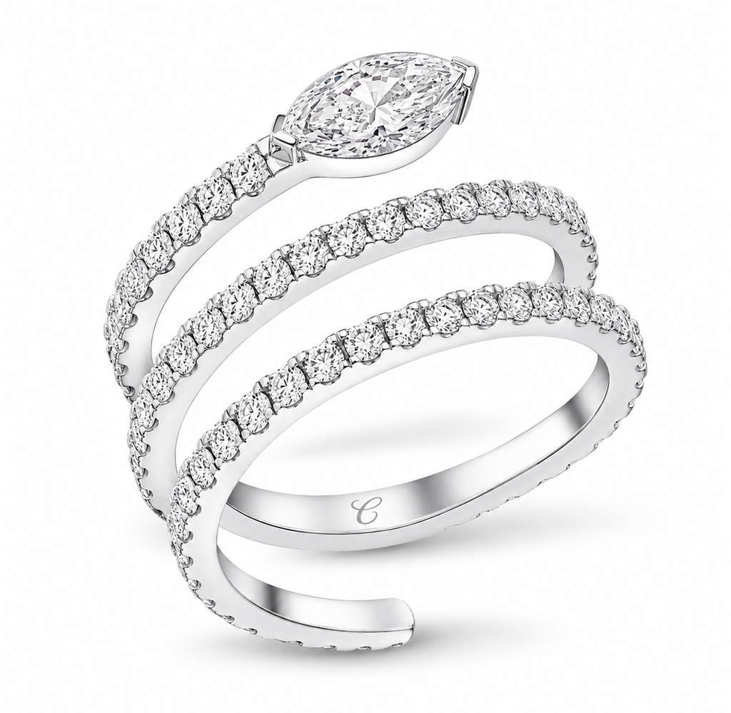 Marquise Cut Multi Row Ring