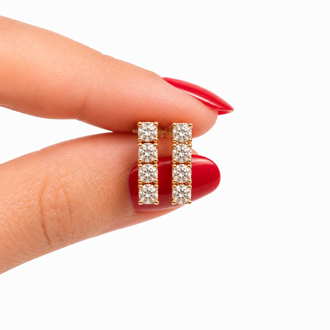 Diamond Drop Earrings - 14k Witgoud