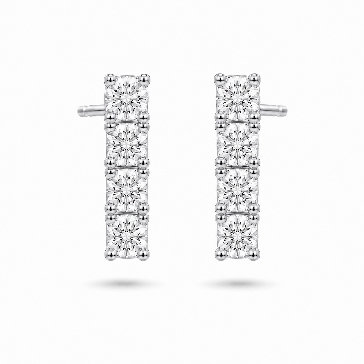 Diamond Drop Earrings - 18k Witgoud