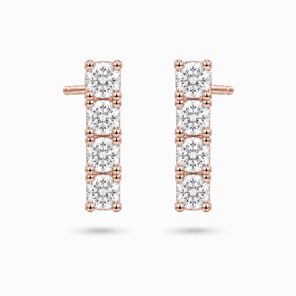 Diamond Drop Earrings - 18k Roségoud