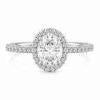 Oval Cut Pavé Solitaire Ring