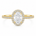 Oval Cut Pavé Solitaire Ring