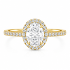 Oval Cut Pavé Solitaire Ring