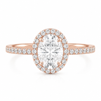 Oval Cut Pavé Solitaire Ring