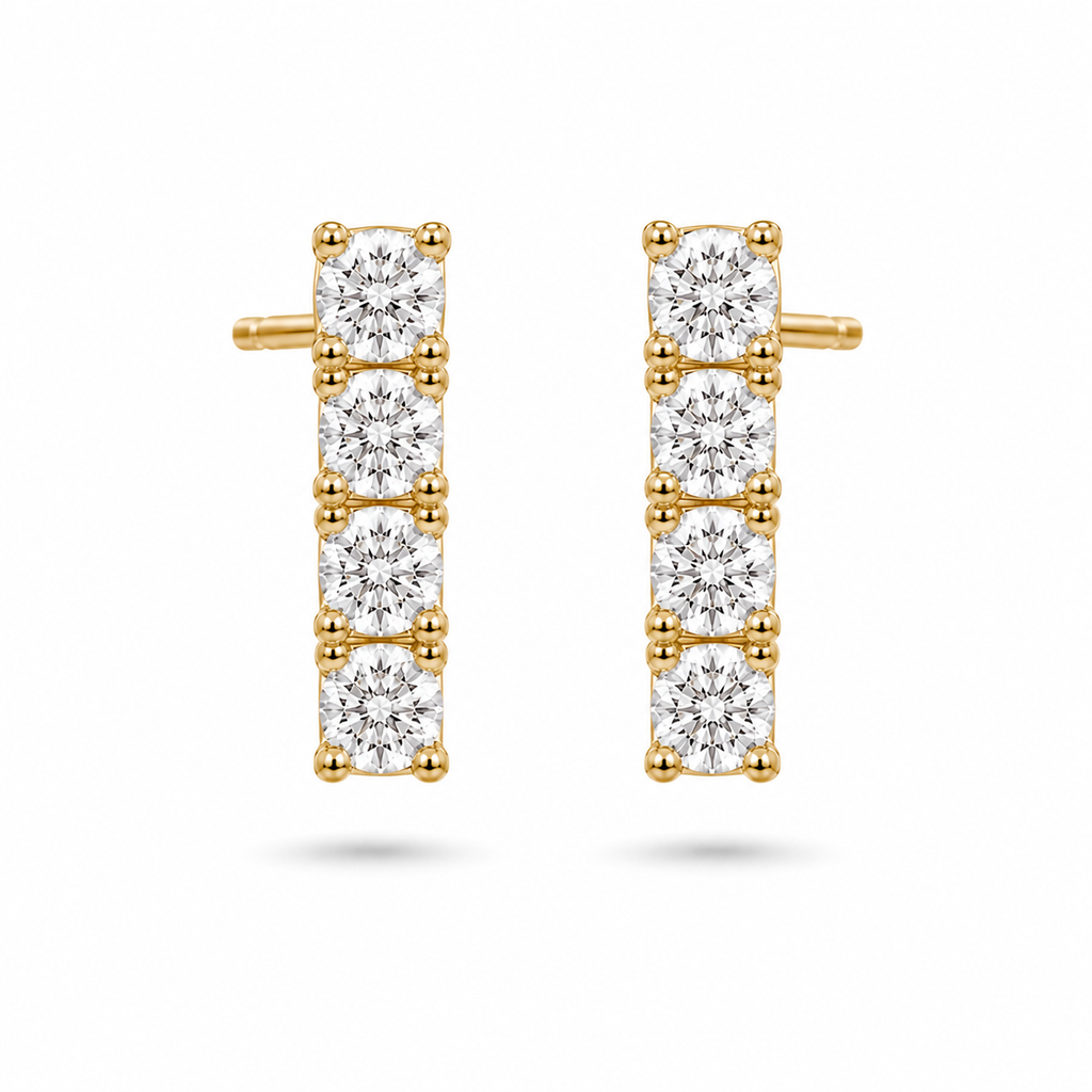 Diamond Drop Earrings - 14k Geelgoud