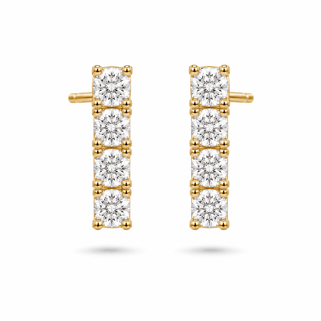 Diamond Drop Earrings - 14k Geelgoud