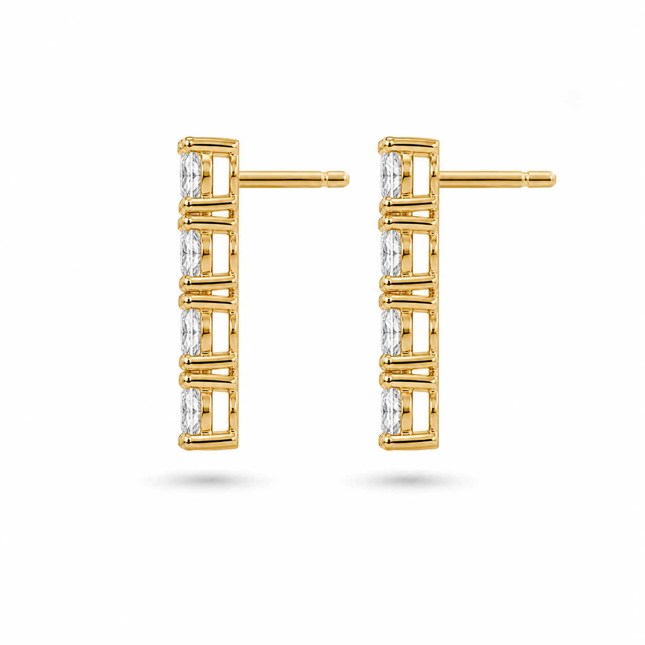 Diamond Drop Earrings - 14k Roségoud