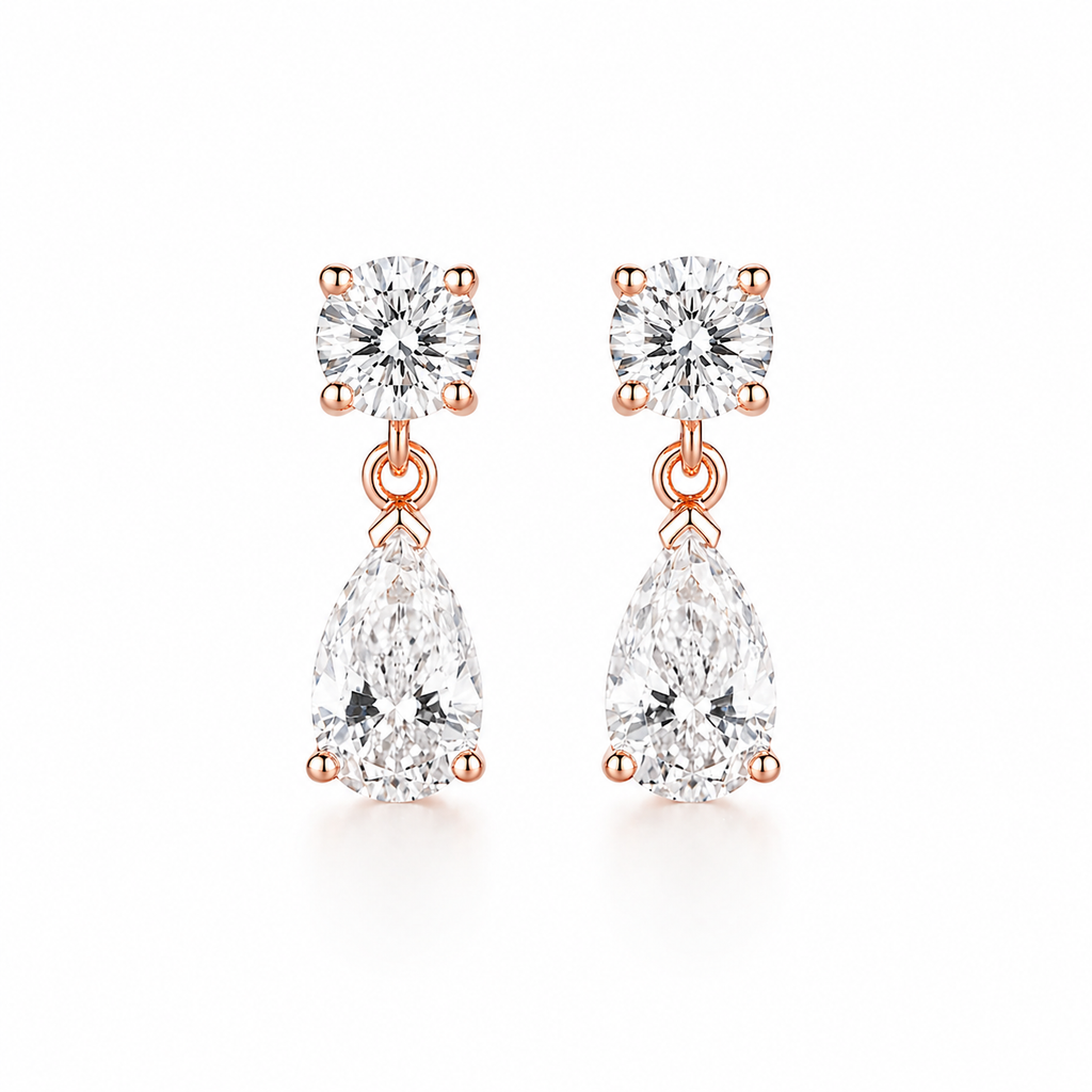 Flow Diamond Drop Earrings (Pair)