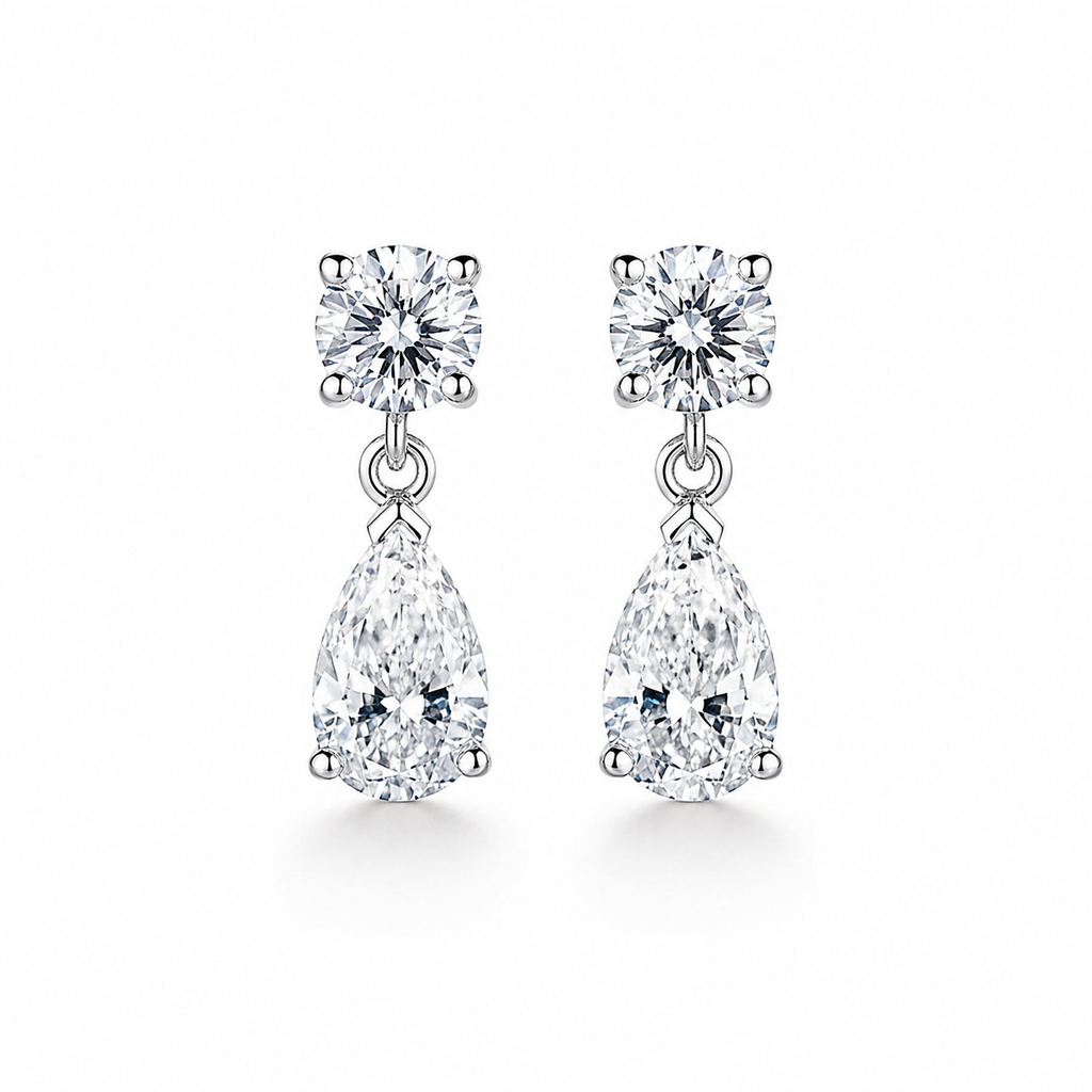 Flow Diamond Drop Earrings (Pair)