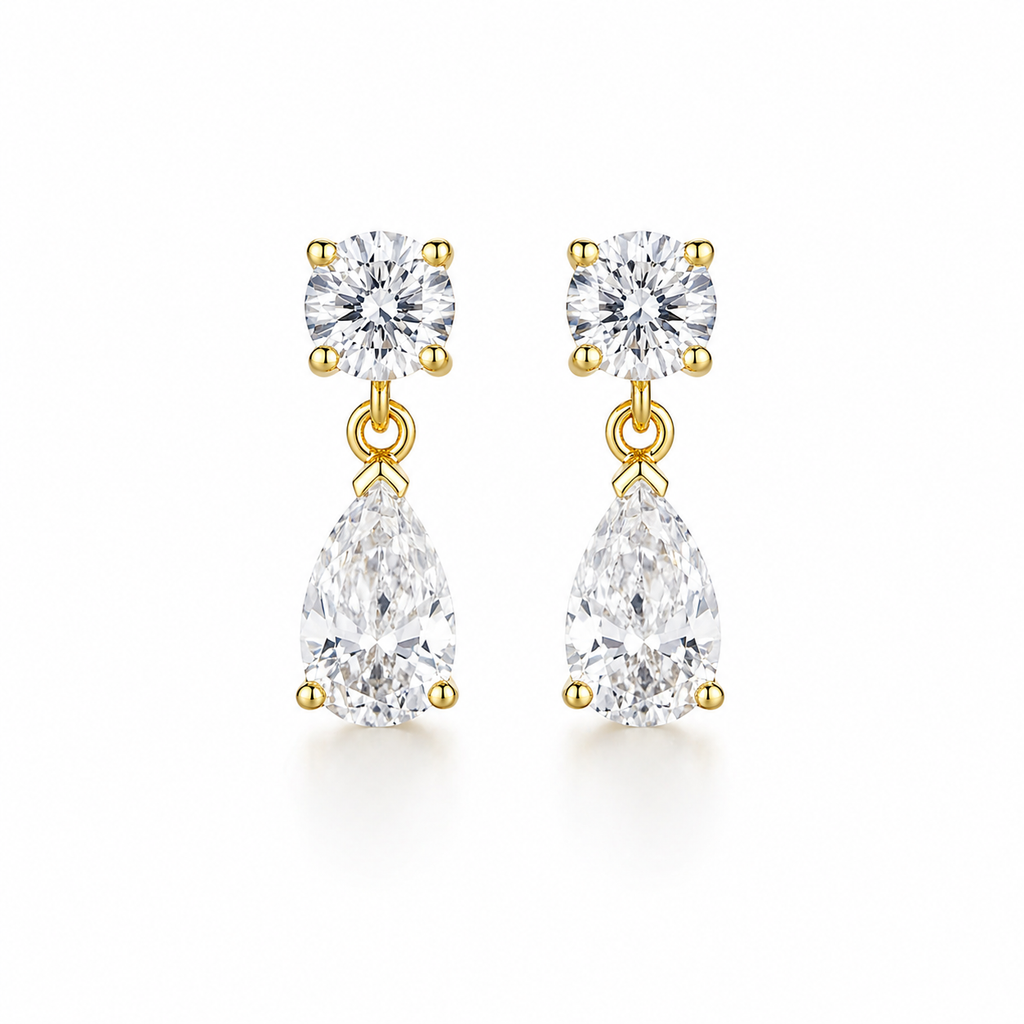 Flow Diamond Drop Earrings (Pair)