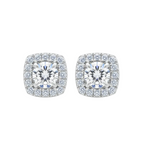 Cushion Stud Oorbellen (Pair) van Cha Diamonds met hoogwaardige lab-grown diamanten