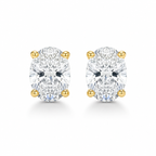 Oval Diamond Stud Earrings (Pair)