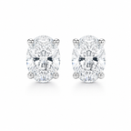 Oval Diamond Stud Earrings (Pair)
