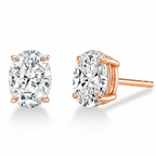 Oval Diamond Stud Earrings (Pair)