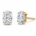 Oval Diamond Stud Earrings (Pair)
