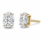 Oval Diamond Stud Earrings (Pair)