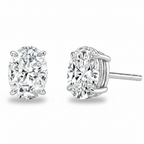 Oval Diamond Stud Earrings (Pair)