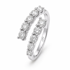 Diamond Round Gradient Crossover Ring