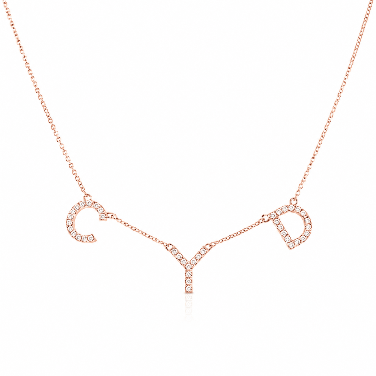 Custom Initial Pavé Necklace Cha Diamonds