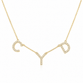 Custom Initial Pavé Necklace Cha Diamonds