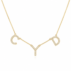 Custom Initial Pavé Necklace Cha Diamonds