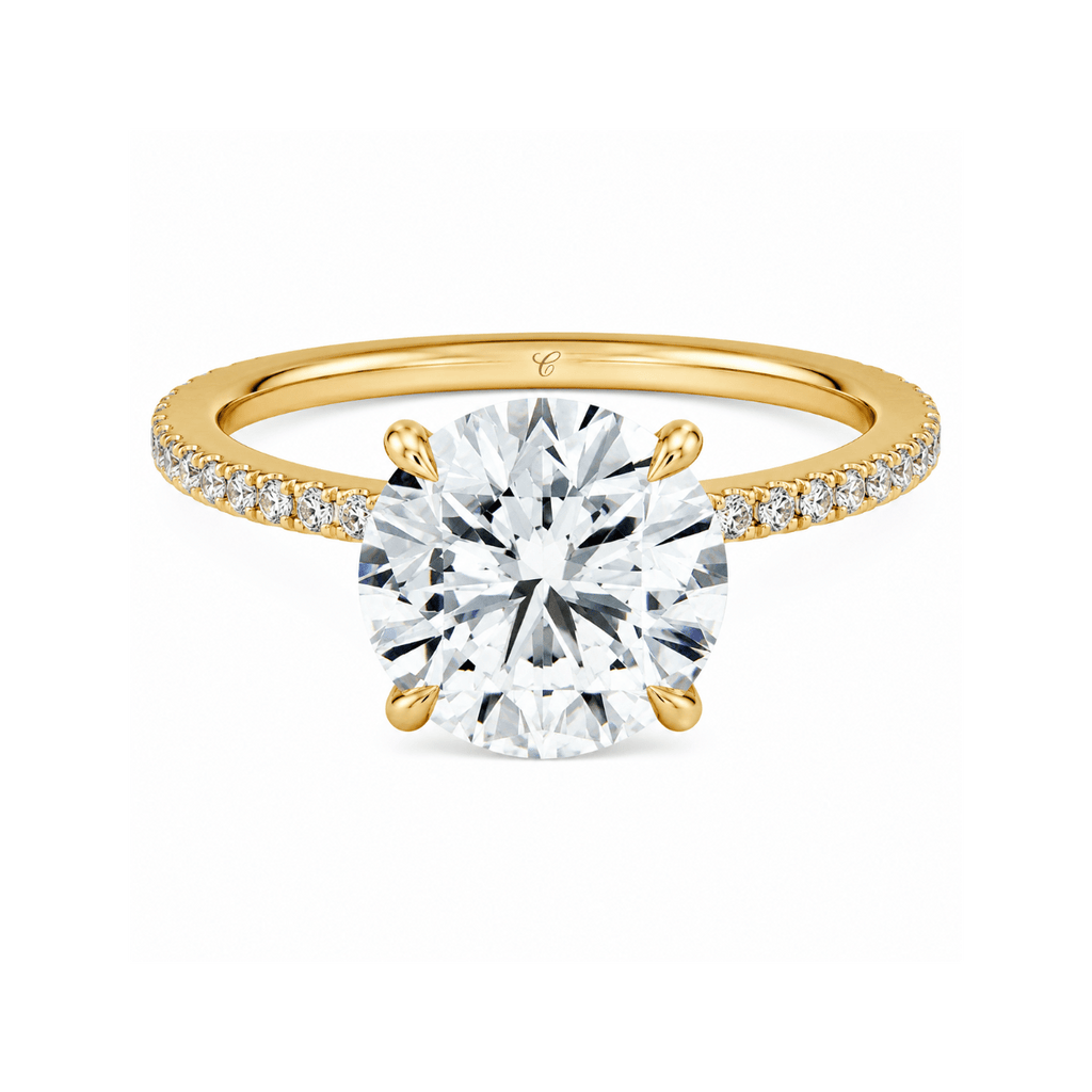 De Pavé Solitaire Ring fine - jewelry Cha Diamonds