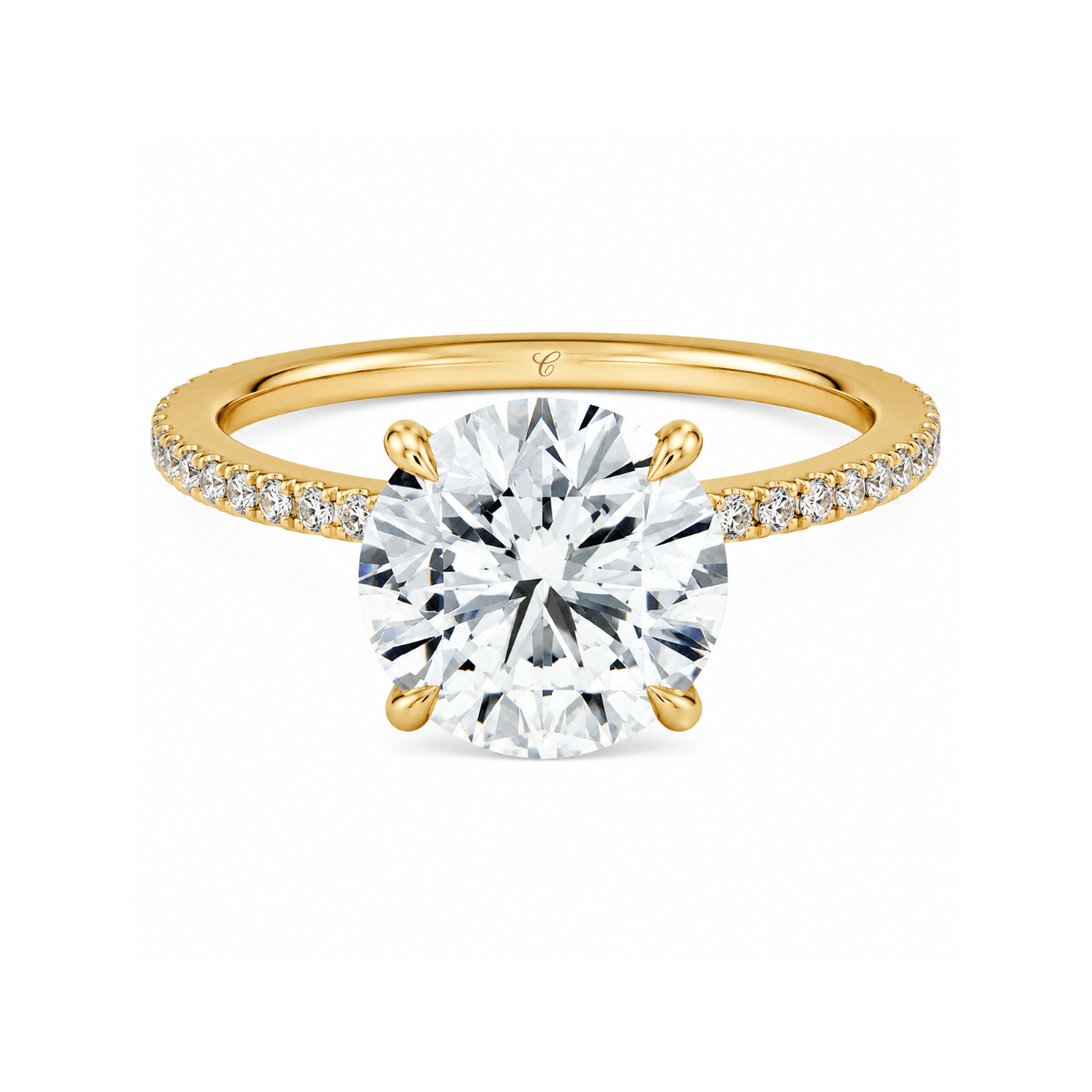 De Pavé Solitaire Ring fine - jewelry Cha Diamonds