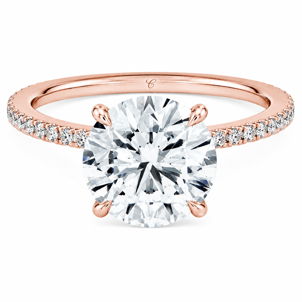 De Pavé Solitaire Ring fine - jewelry Cha Diamonds