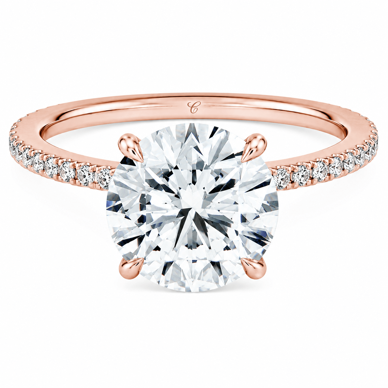 De Pavé Solitaire Ring fine - jewelry Cha Diamonds