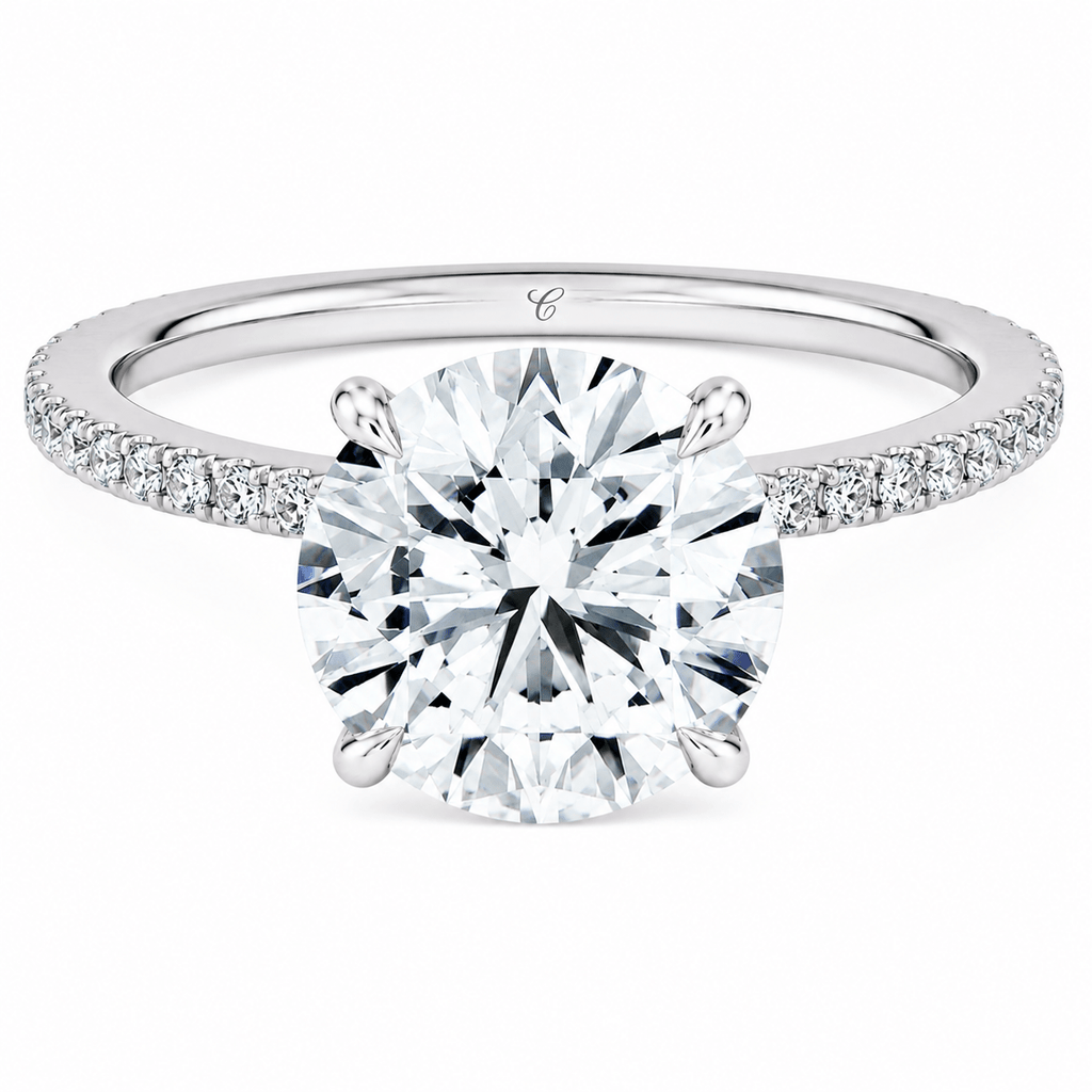 De Pavé Solitaire Ring fine - jewelry Cha Diamonds