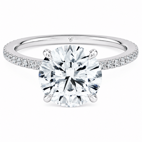 De Pavé Solitaire Ring fine - jewelry Cha Diamonds