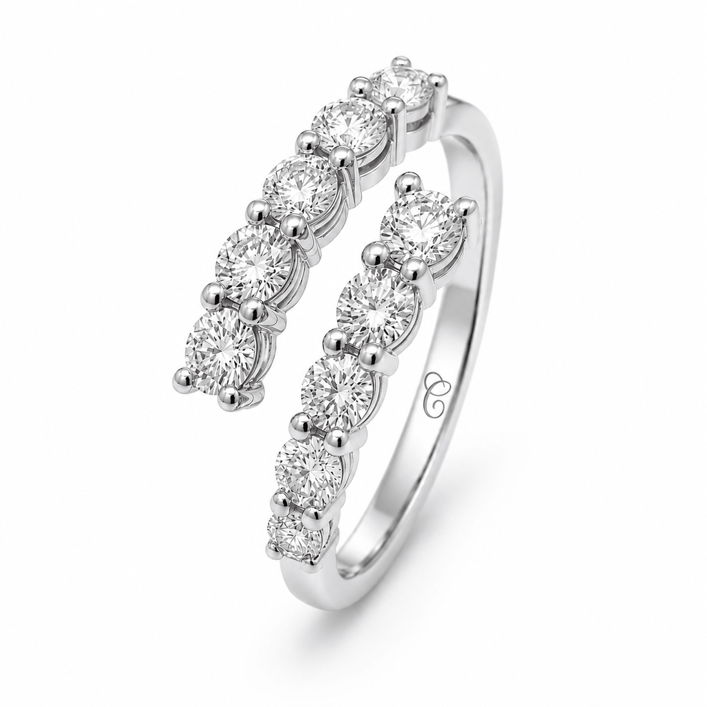Diamond Round Gradient Crossover Ring Cha Diamonds