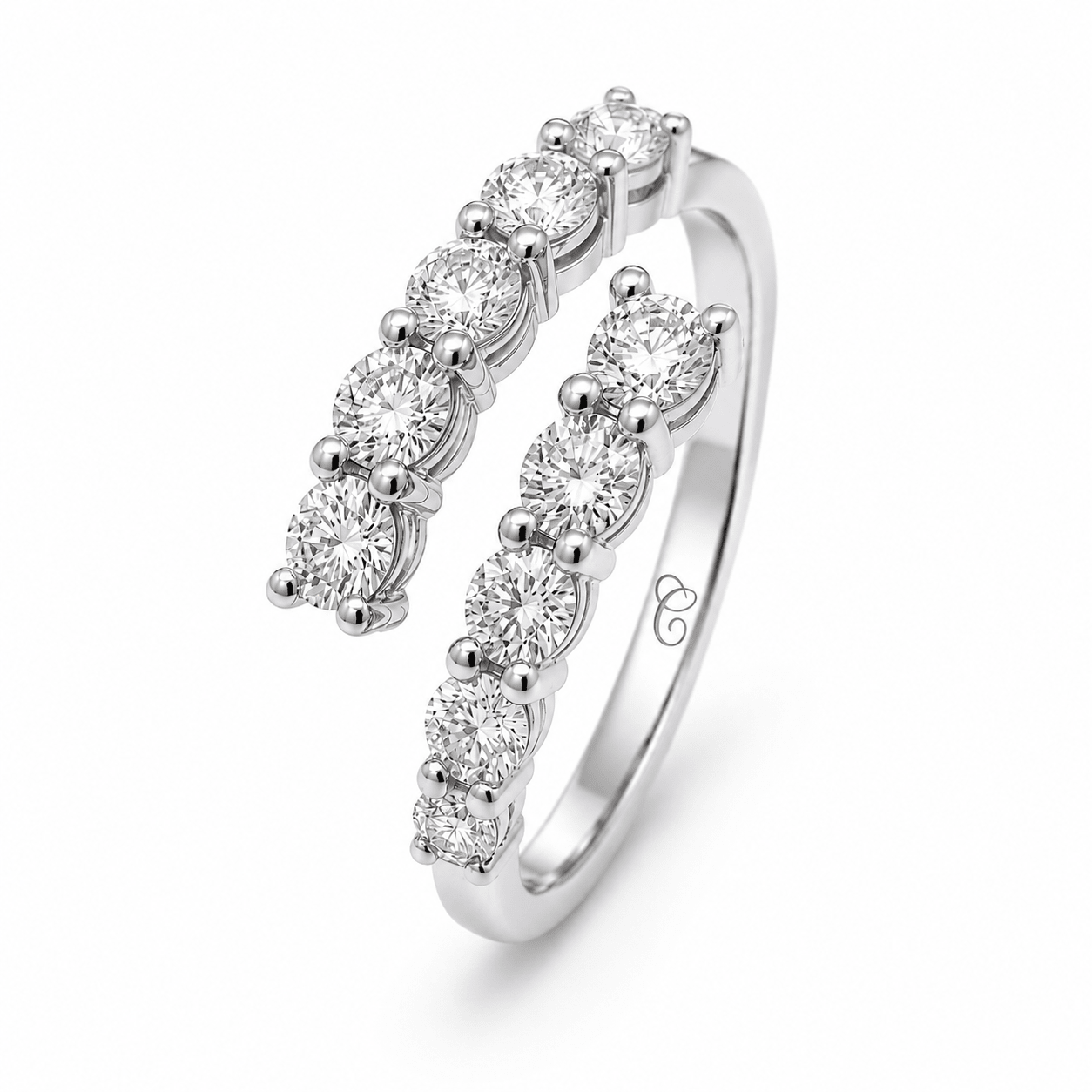 Diamond Round Gradient Crossover Ring Cha Diamonds