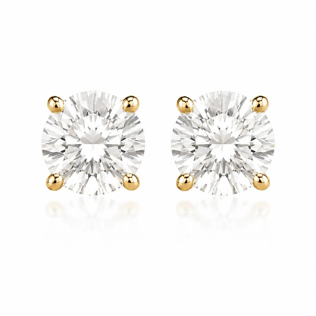 Eternal Round Diamond Stud Earrings (Pair)