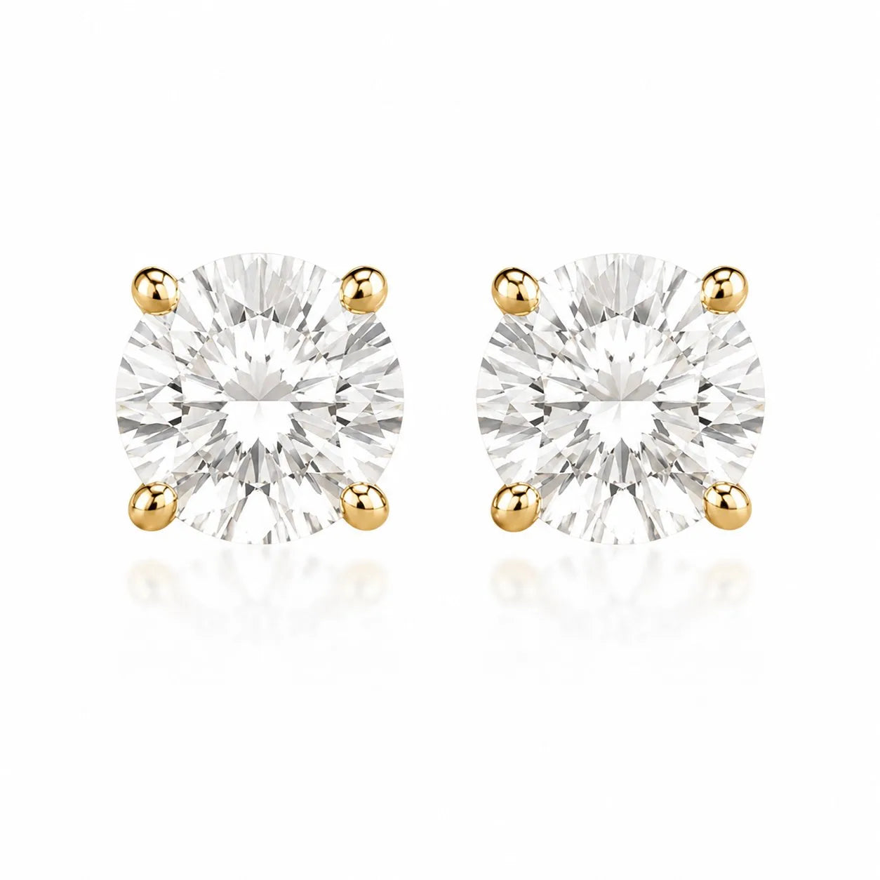 Eternal Round Diamond Stud Earrings (Pair)