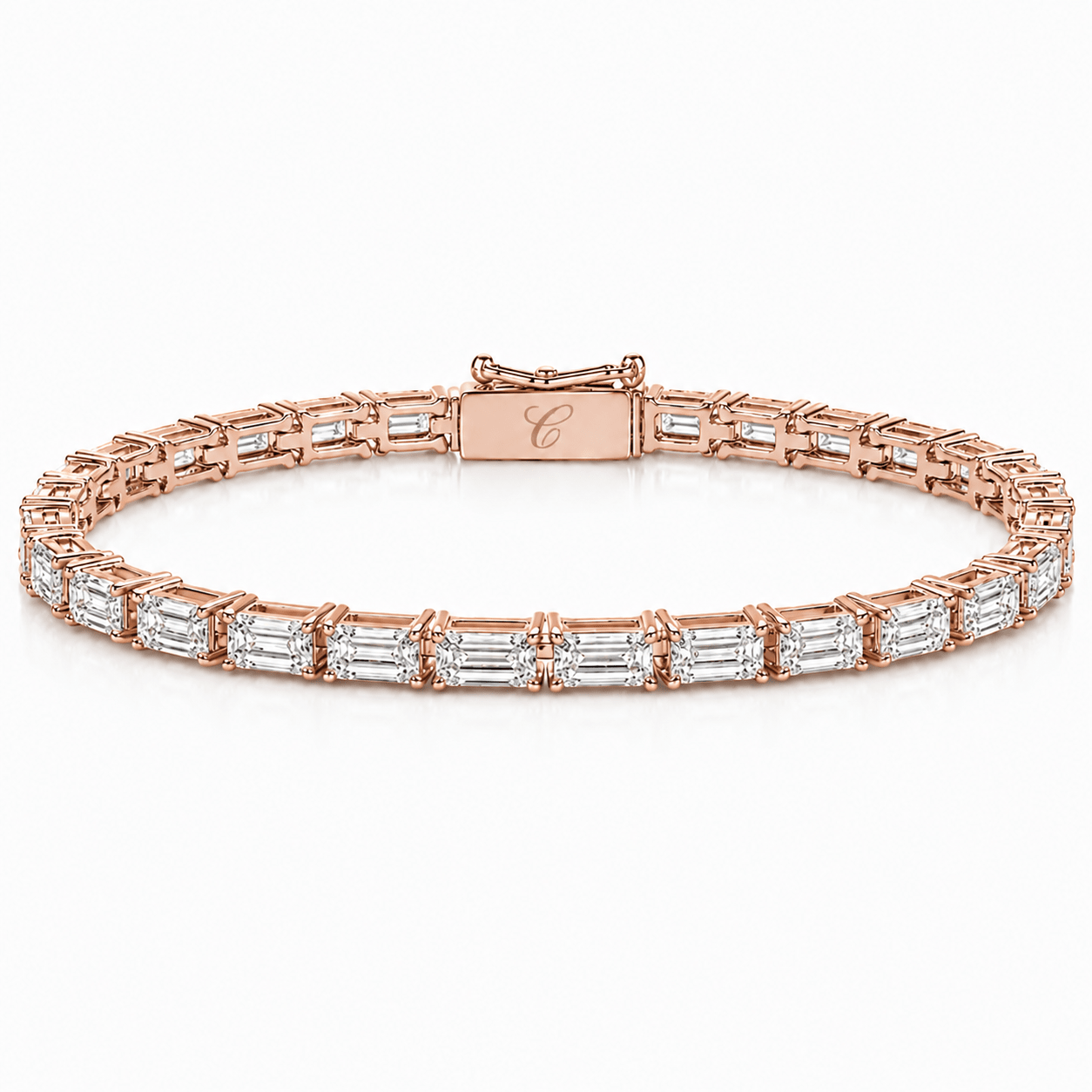 Emerald Cut Tennis Armband (Horizontaal) Cha Diamonds