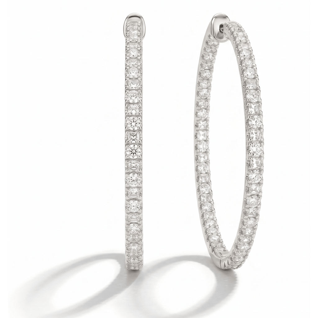 Eternal Pavé Diamond Hoop Earrings (Large) fine - jewelry Cha Diamonds