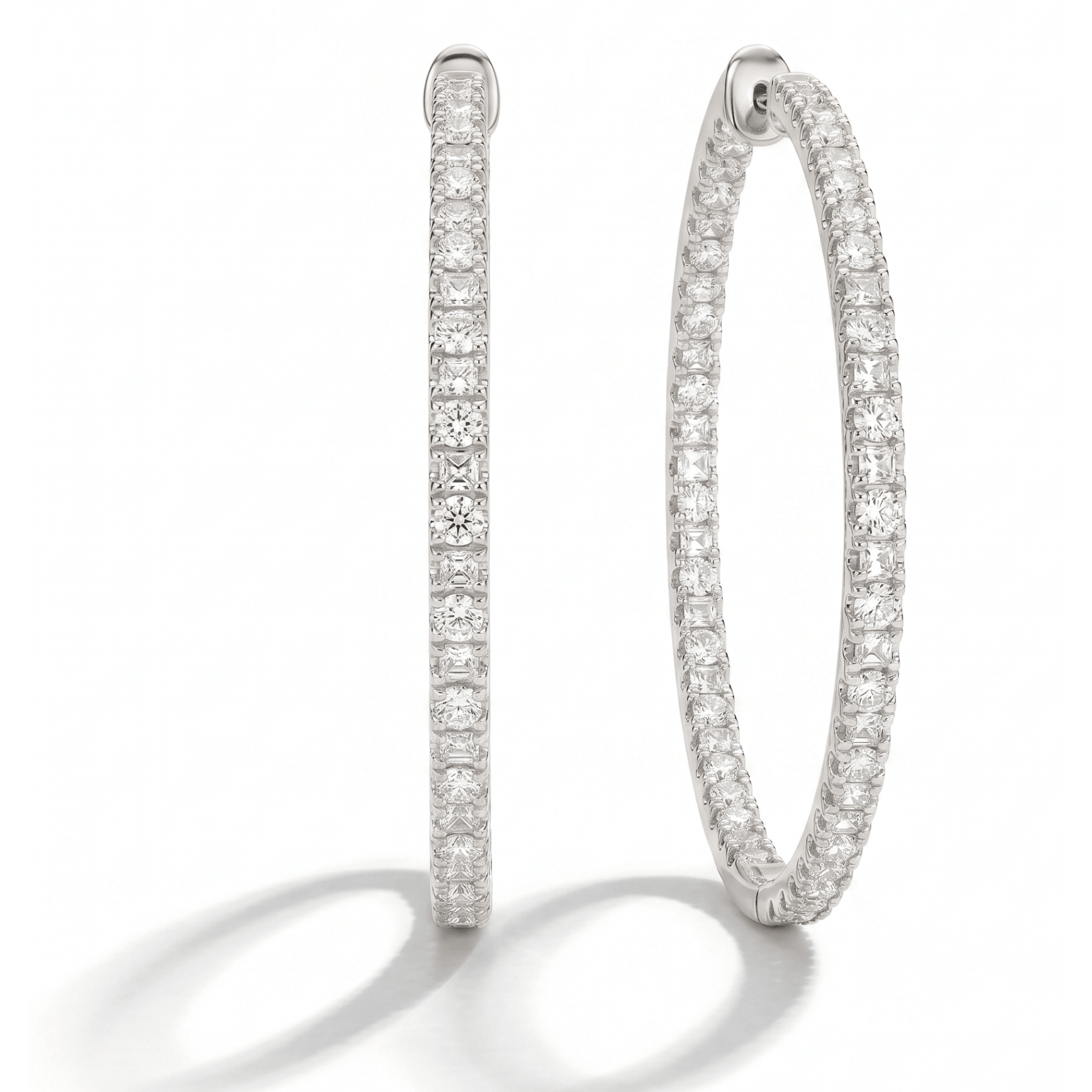 Eternal Pavé Diamond Hoop Earrings (Large) fine - jewelry Cha Diamonds