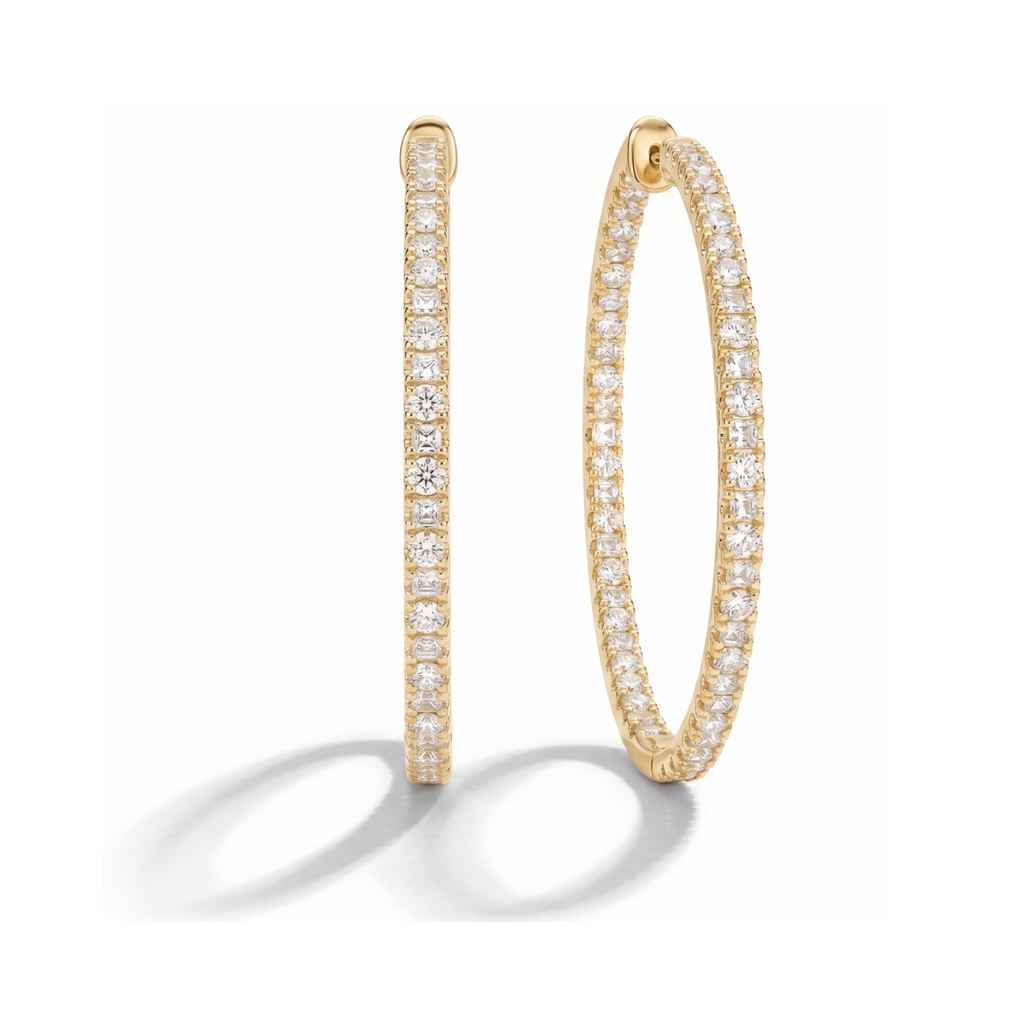 Eternal Pavé Diamond Hoop Earrings (Large) fine - jewelry Cha Diamonds