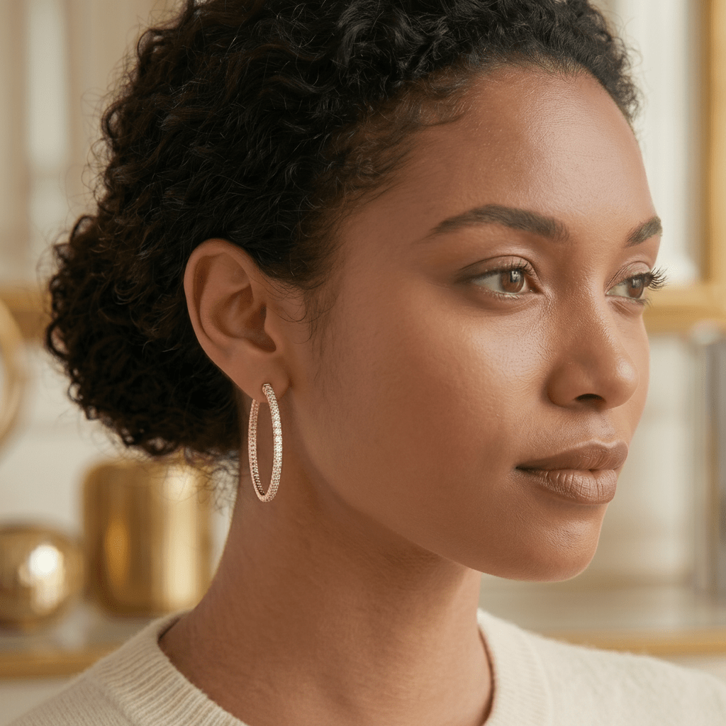Eternal Pavé Diamond Hoop Earrings (Large) fine - jewelry Cha Diamonds