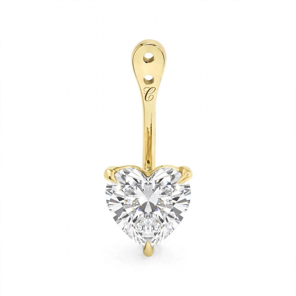 Glow Drop oorbel met hartvormige lab-grown diamant in 14K geelgoud