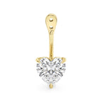 Glow Drop oorbel met hartvormige lab-grown diamant in 14K geelgoud