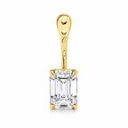 Glow Drop oorbel met emerald cut lab-grown diamant in 14K geelgoud