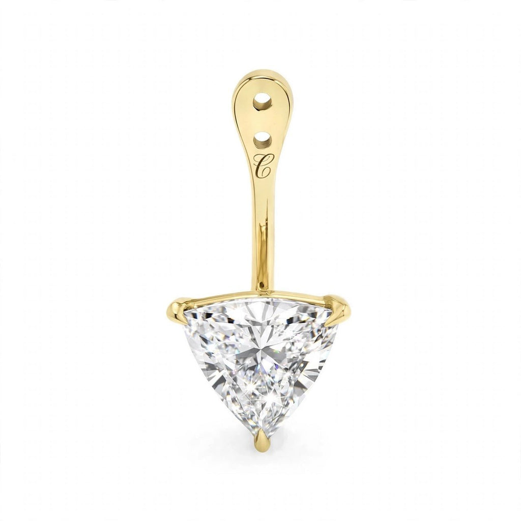 Glow Drop oorbel met driehoekige trillion cut lab-grown diamant in 14K geelgoud