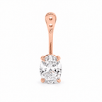 Glow Drop oorbel met ovale lab-grown diamant in 14K roségoud